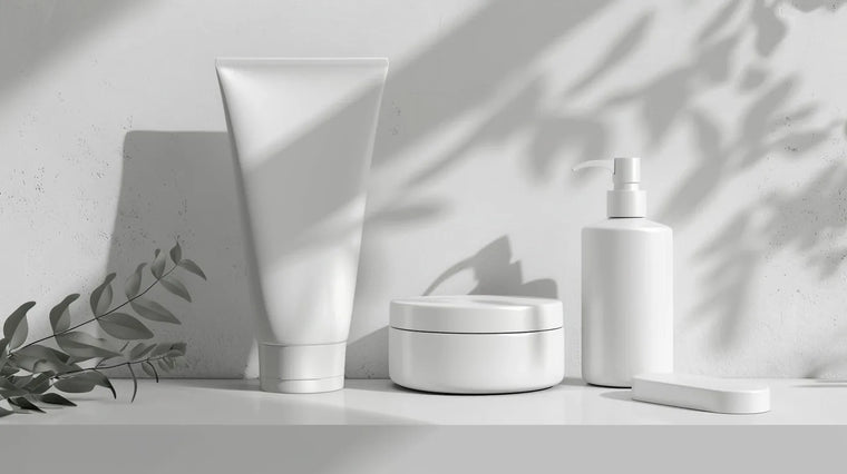 Open balm jar with botanicals in soft light, natural scent skincare still life.